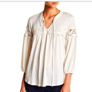 Susina Nordstrom’s peasant boho blouse crochet NWT